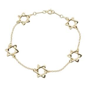 TIFFANY 18k Gold Star of David Charm Bracelet